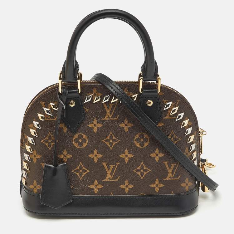 Pre Owned Louis Vuitton Monogram Canvas Macassar Studded Alma BB Bag