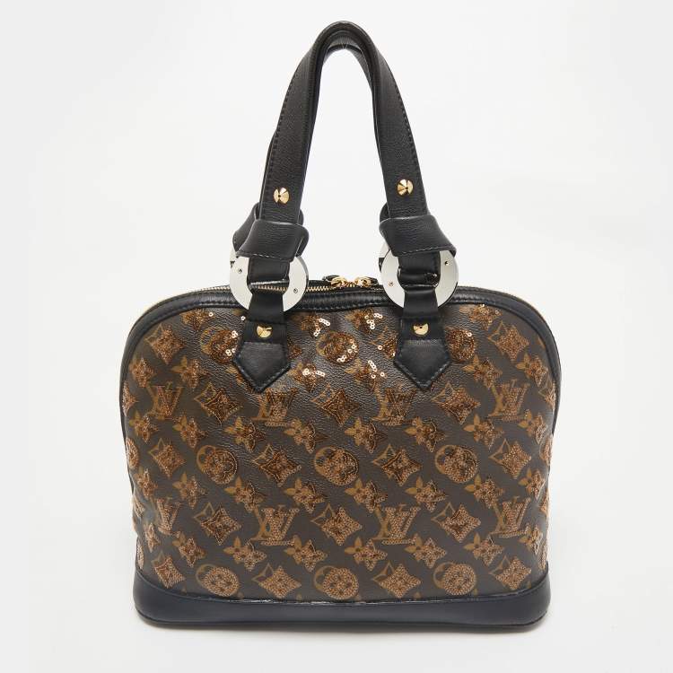Pre Owned Louis Vuitton Black Monogram Canvas Limited Edition Eclipse Alma Bag