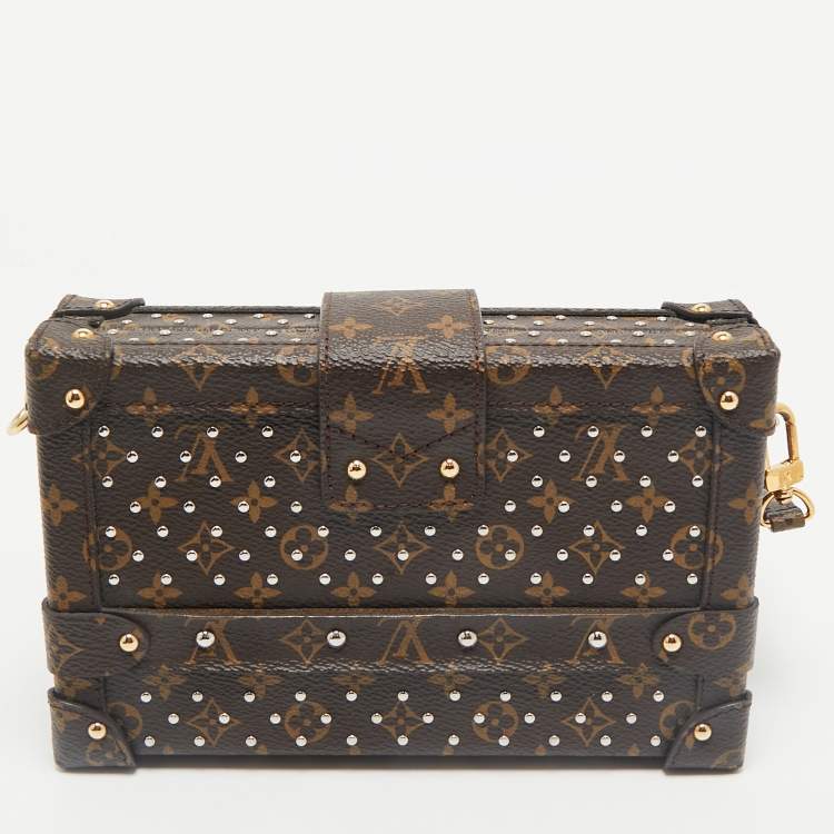 Pre Owned Louis Vuitton Monogram Canvas Studded Petite Malle Bag