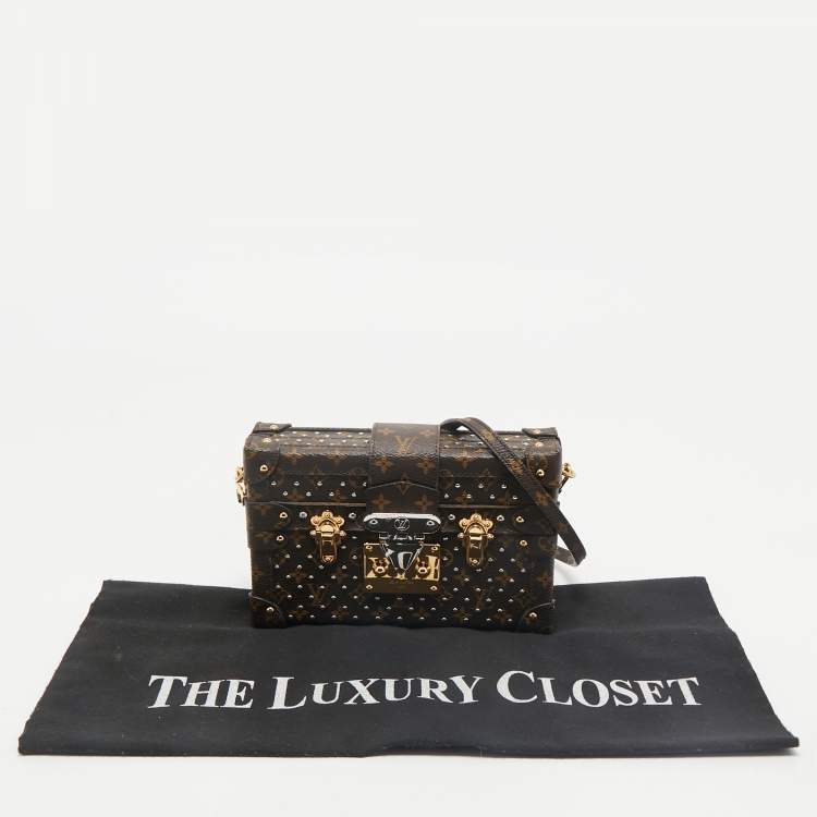 Pre Owned Louis Vuitton Monogram Canvas Studded Petite Malle Bag