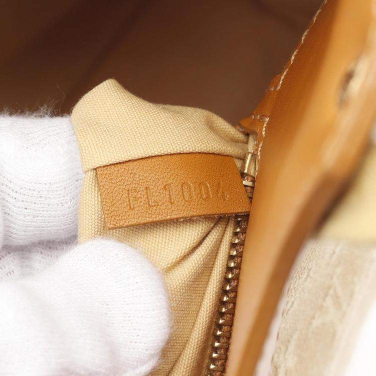 Pre Owned Louis Vuitton Beige Canvas Mini Monogram Sac Catherine Handbag