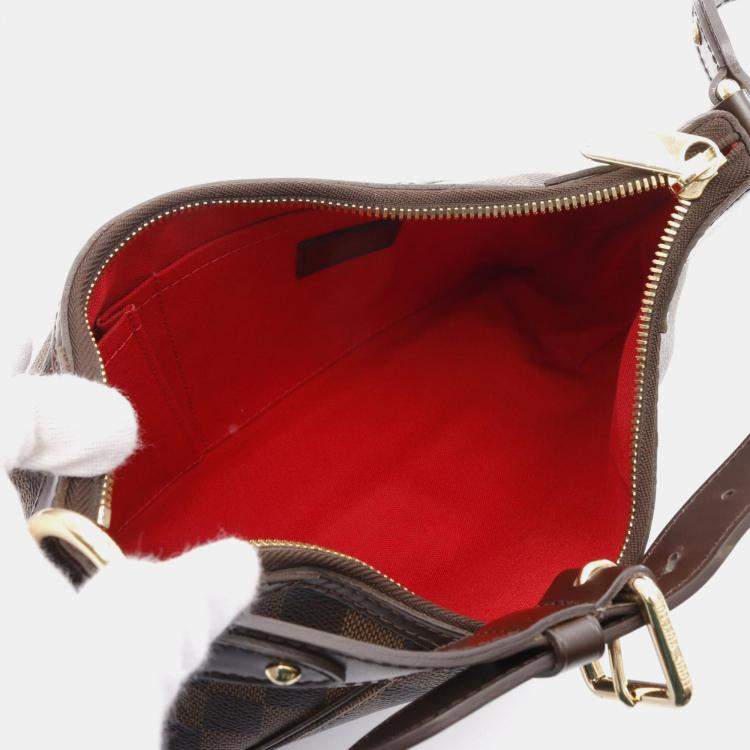 Pre Owned Louis Vuitton Brown Ebene Damier Leather Thames PM Shoulder Bag