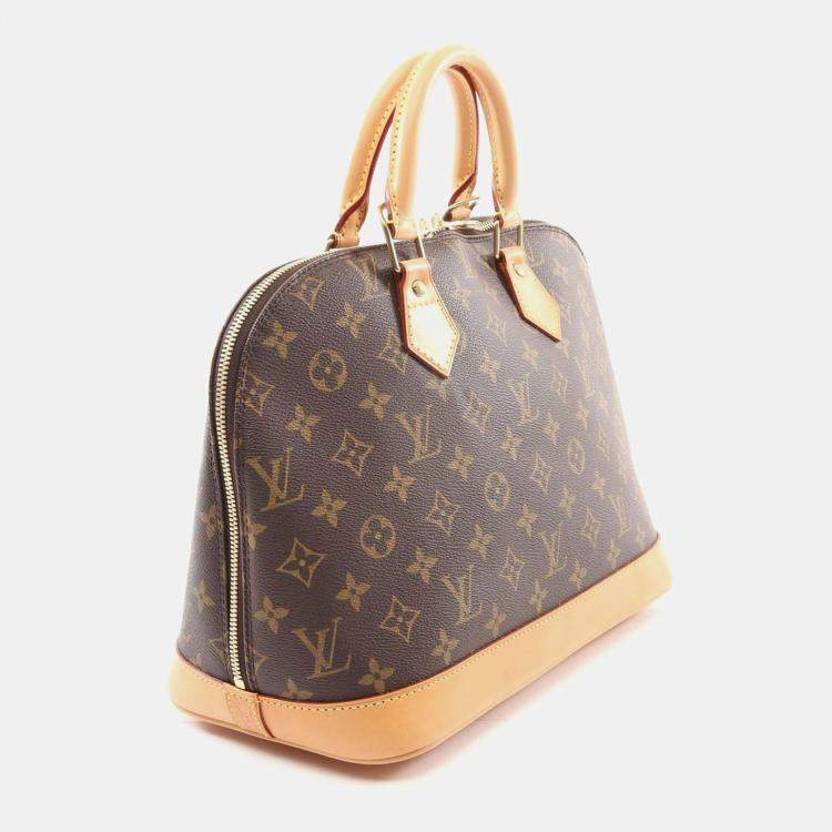 Pre Owned Louis Vuitton Alma PM Brown Monogram Canvas Shoulder Bag