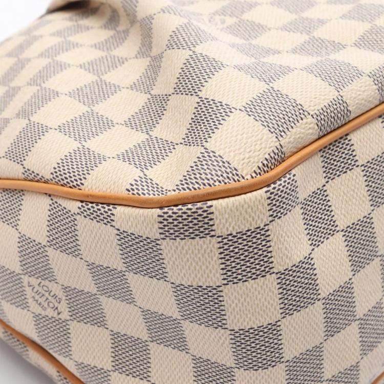 Pre Owned Louis Vuitton Siracusa MM White Damier Azur Shoulder Bag 