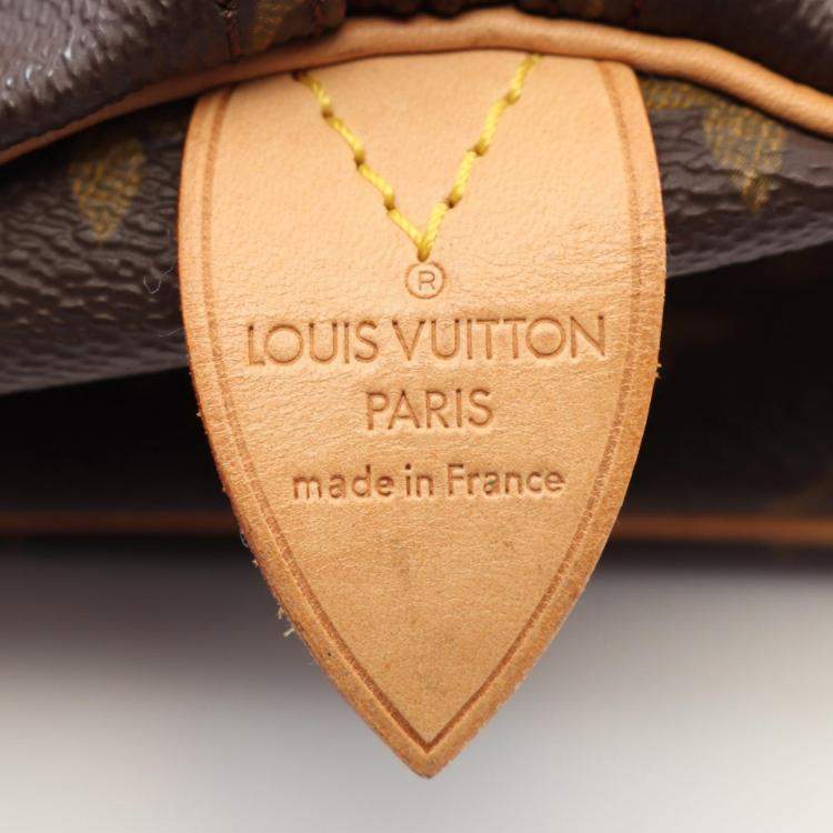Pre Owned Louis Vuitton Keepall 55 Brown Monogram Leather Travel Bag 