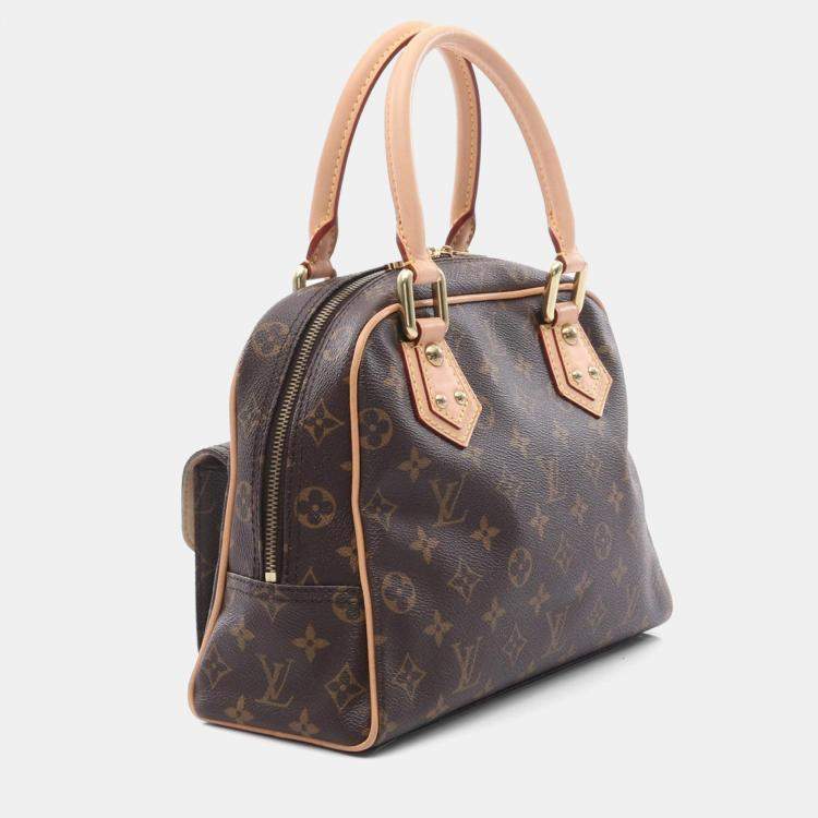 Pre Owned  Louis Vuitton Manhattan PM Brown Monogram Canvas Handbag