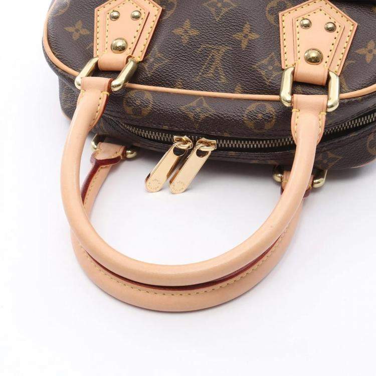 Pre Owned  Louis Vuitton Manhattan PM Brown Monogram Canvas Handbag