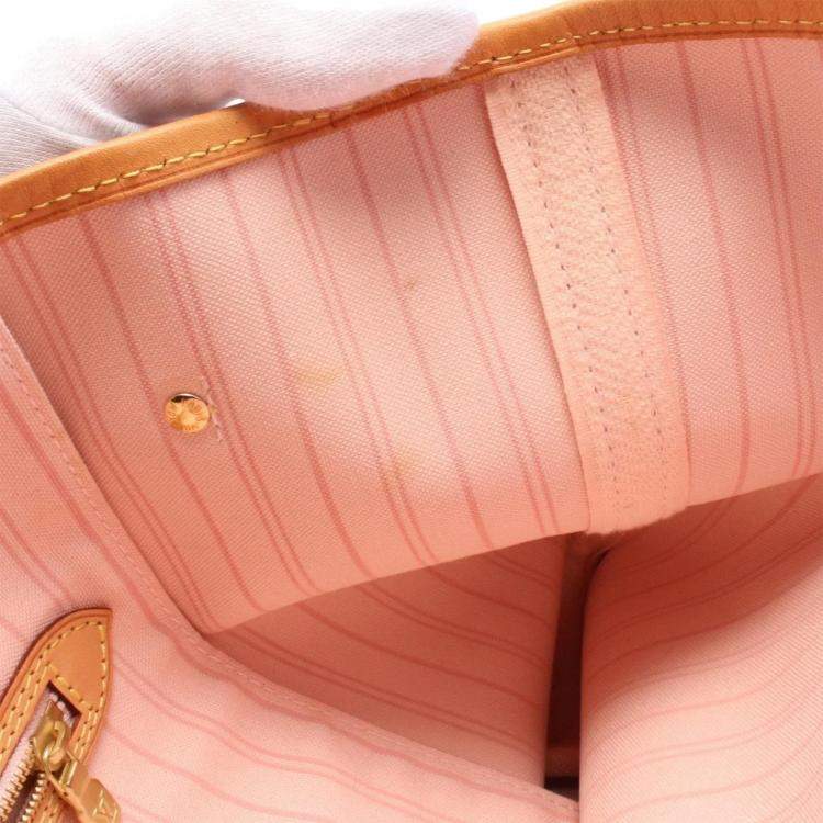 Pre Owned  Louis Vuitton  Neverfull MM White Damier Azur Canvas Tote Bag