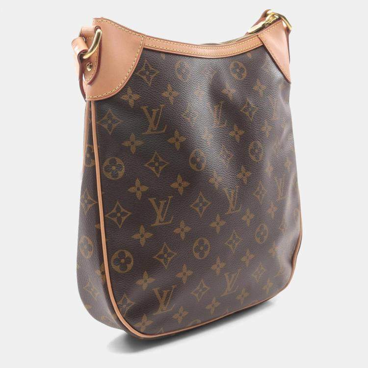 Pre Owned Louis Vuitton Odeon Pm Shoulder Crossbody Bag Monogram Leather Brown