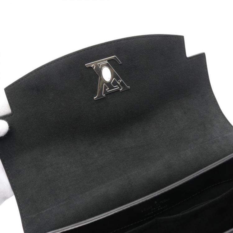 Pre Owned Louis Vuitton Lock Me Ever MM Black Top Handle Bag