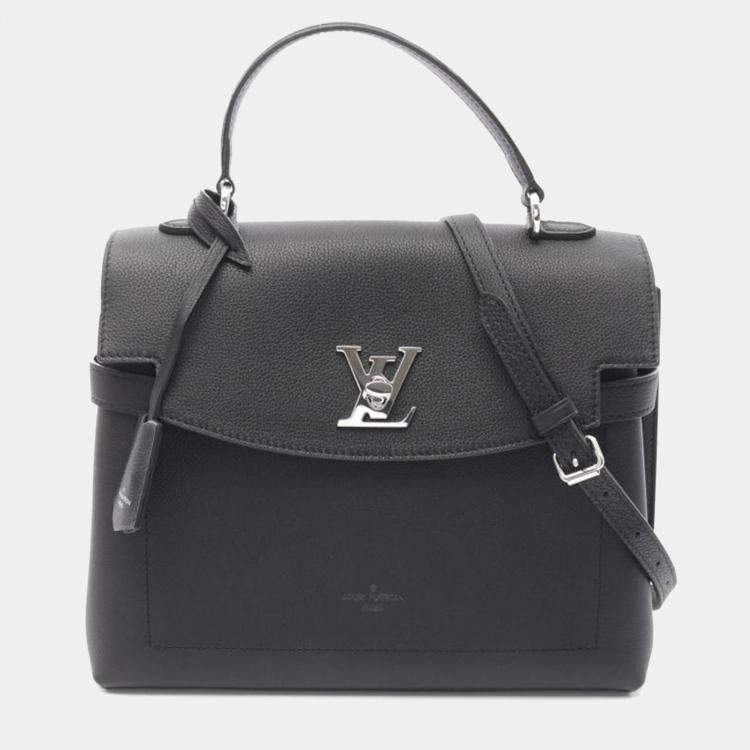 Pre Owned Louis Vuitton Lock Me Ever MM Black Top Handle Bag