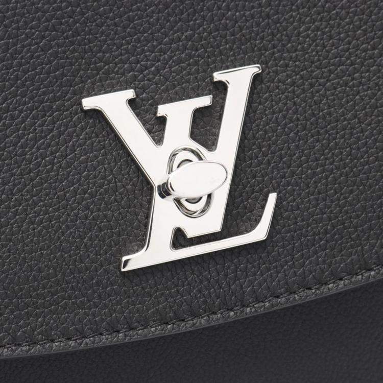 Pre Owned Louis Vuitton Lock Me Ever MM Black Top Handle Bag