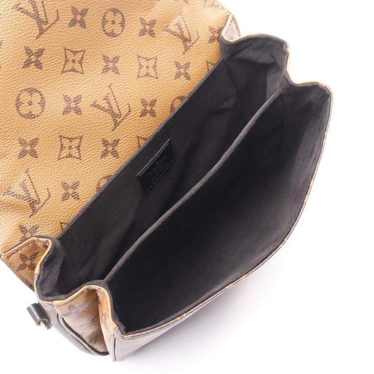 Pre Owned Louis Vuitton Pochette Metis MM Brown Monogram Reverse Crossbody Bag 