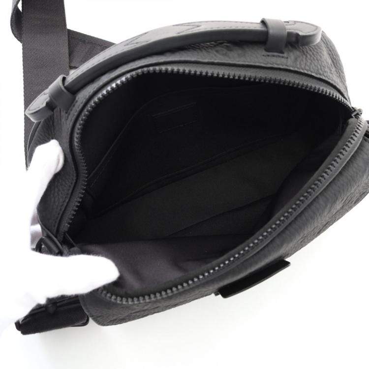 Pre Owned Louis Vuitton Taurillon Noir Leather S Lock Crossbody Bag