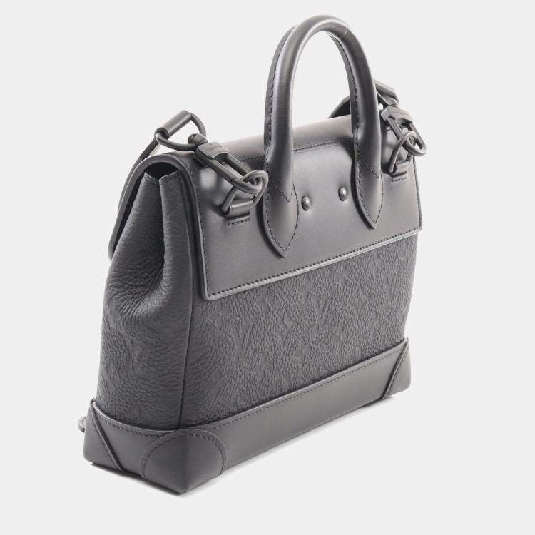 Pre Owned Louis Vuitton Steamer PM Black Monogram Taurillon Leather Shoulder Bag