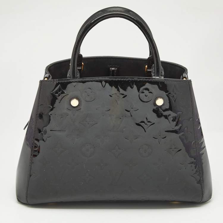 Pre Owned Louis Vuitton Black Magnetique Monogram Vernis Montaigne BB Bag