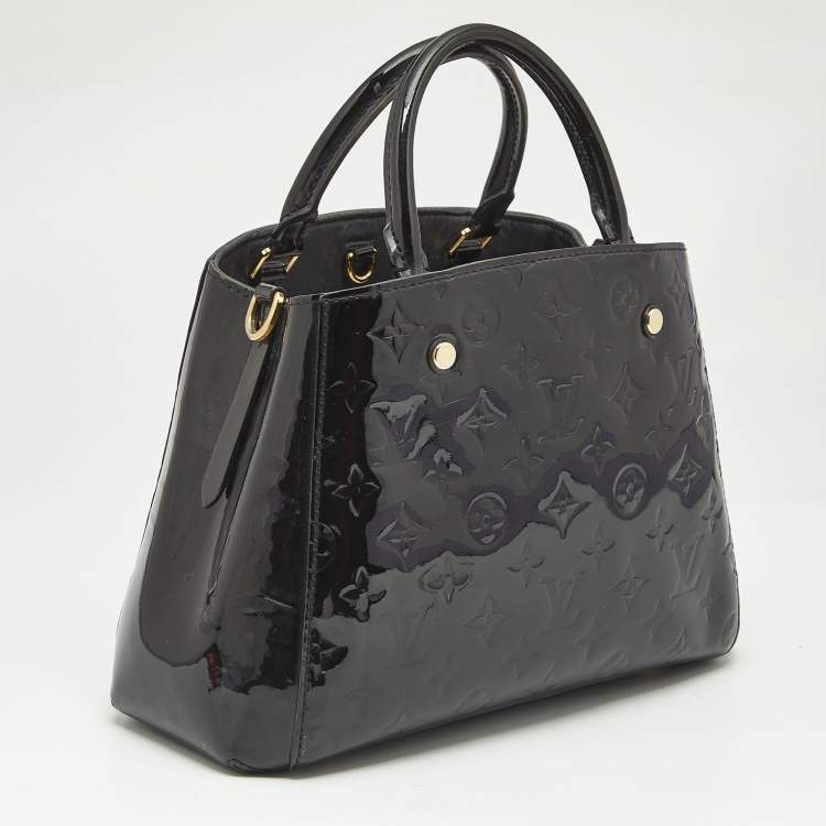 Pre Owned Louis Vuitton Black Magnetique Monogram Vernis Montaigne BB Bag