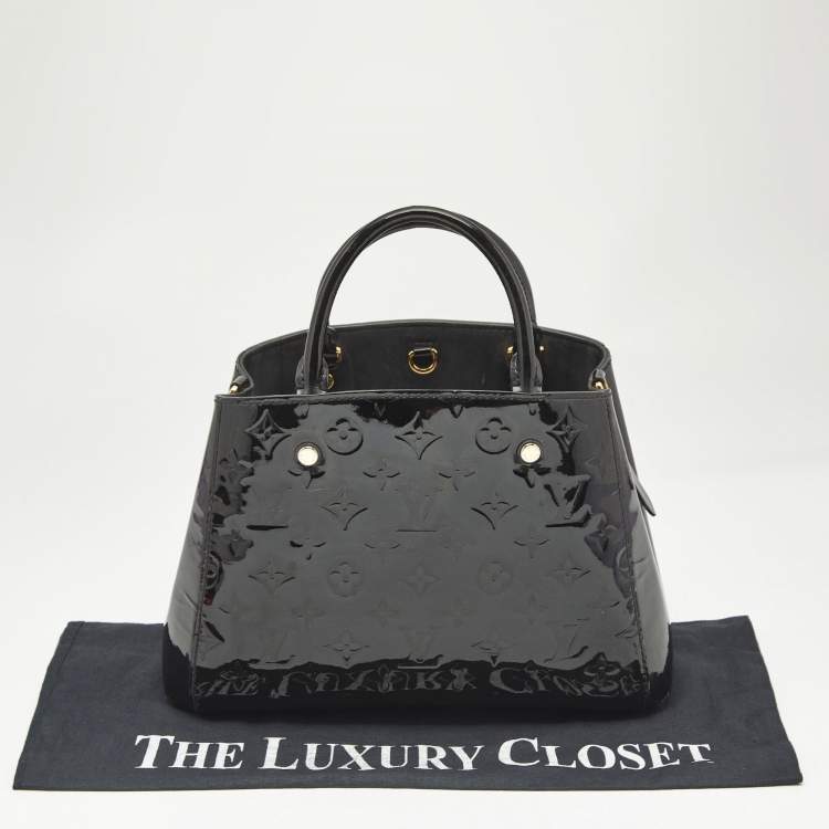 Pre Owned Louis Vuitton Black Magnetique Monogram Vernis Montaigne BB Bag