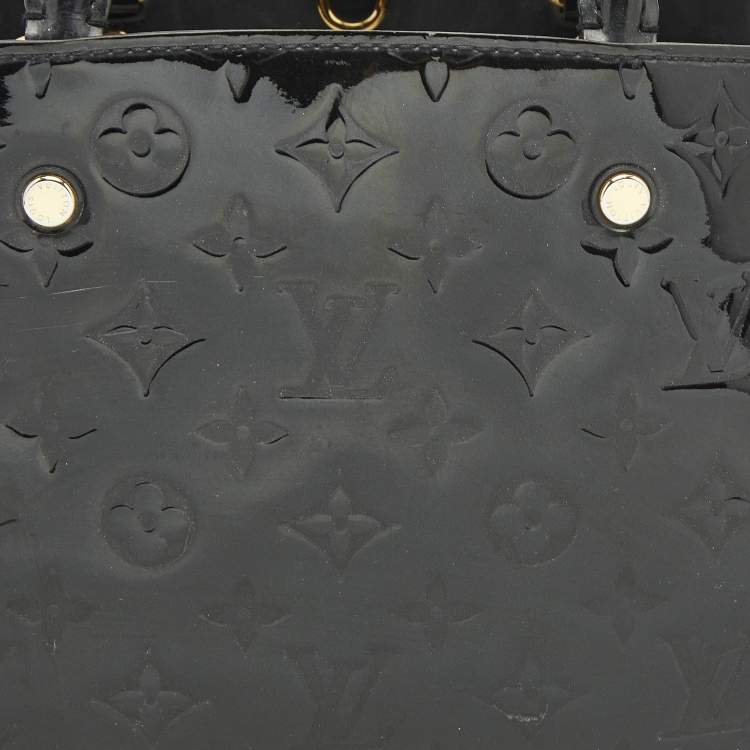 Pre Owned Louis Vuitton Black Magnetique Monogram Vernis Montaigne BB Bag