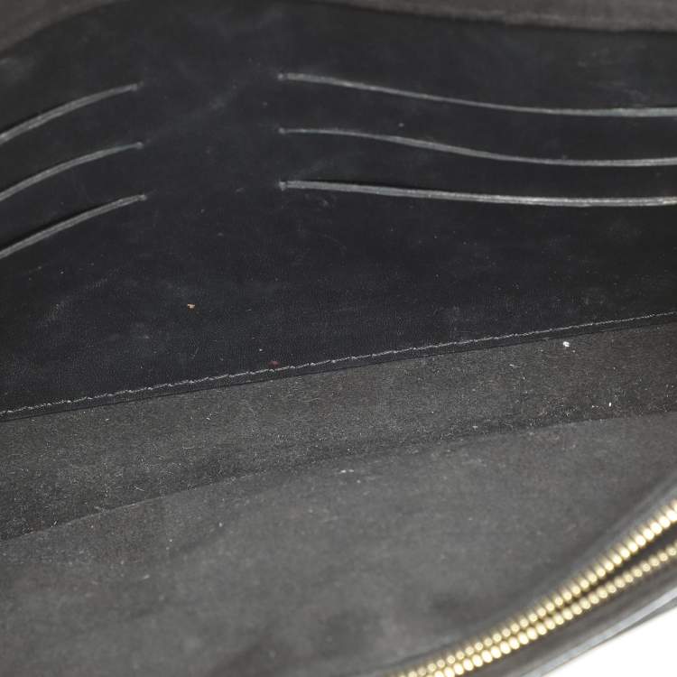 Pre Owned Louis Vuitton Black Leather Chain Louise GM Bag