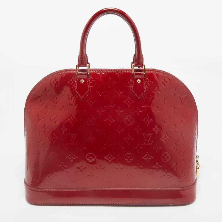 Pre Owned Louis Vuitton Pomme D’amour Monogram Vernis Alma GM Bag