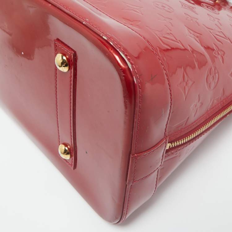 Pre Owned Louis Vuitton Pomme D’amour Monogram Vernis Alma GM Bag