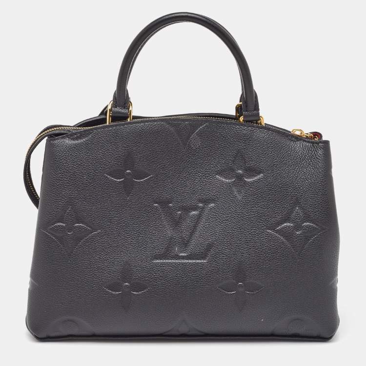 Pre Owned Louis Vuitton Black Monogram Empreinte Leather Petit Palais Bag
