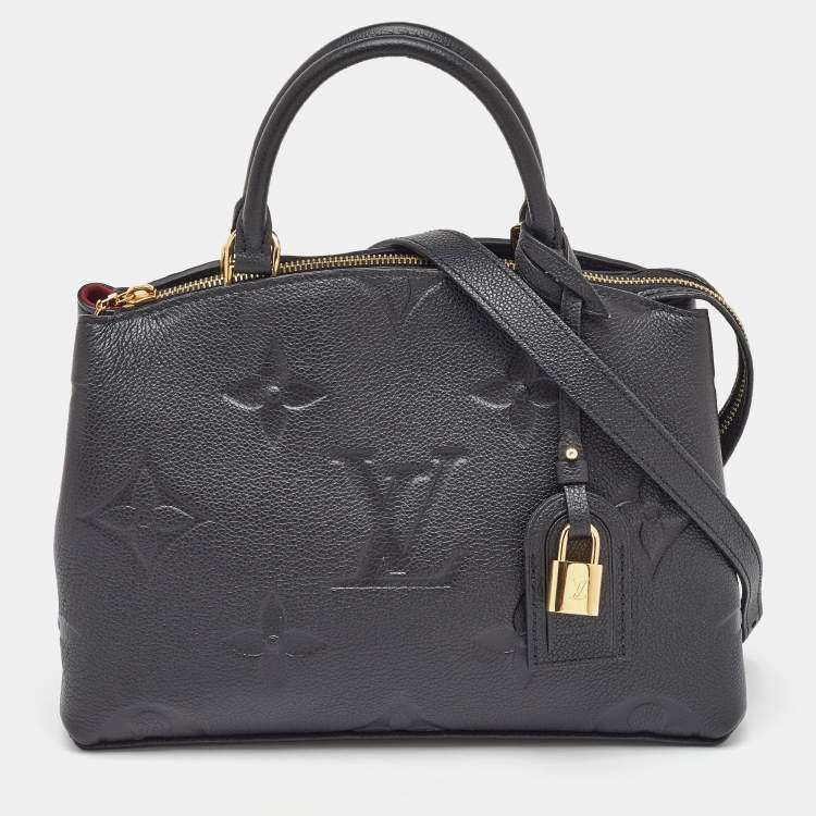 Pre Owned Louis Vuitton Black Monogram Empreinte Leather Petit Palais Bag