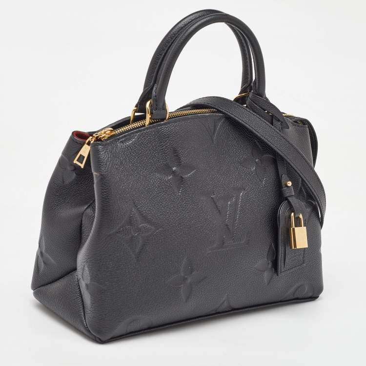 Pre Owned Louis Vuitton Black Monogram Empreinte Leather Petit Palais Bag