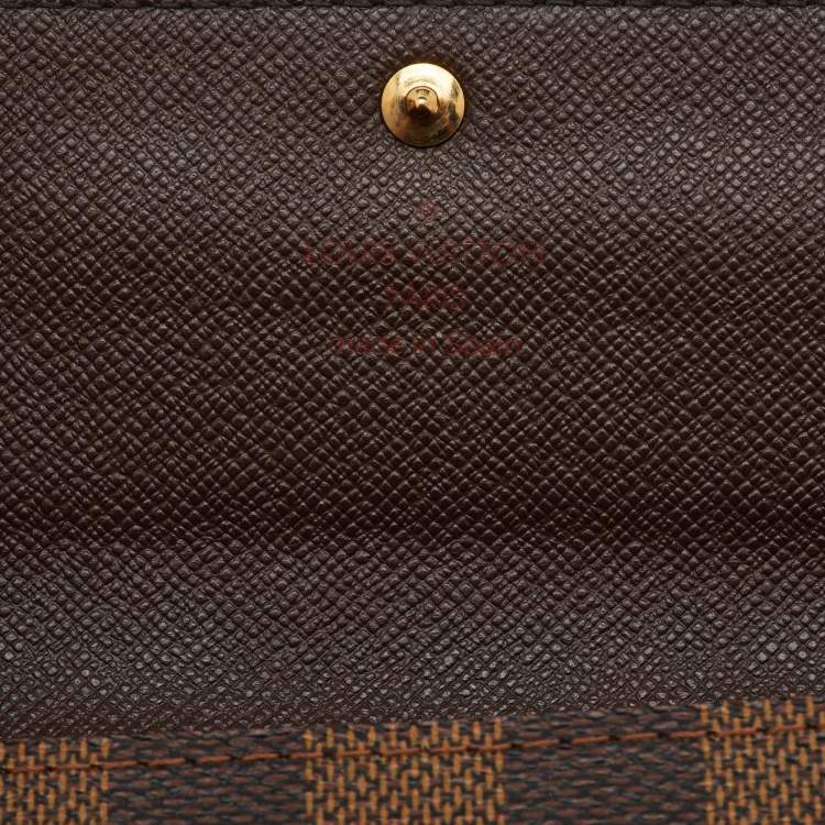 Pre Owned Louis Vuitton Damier Ebene Canvas Sarah Long Wallet