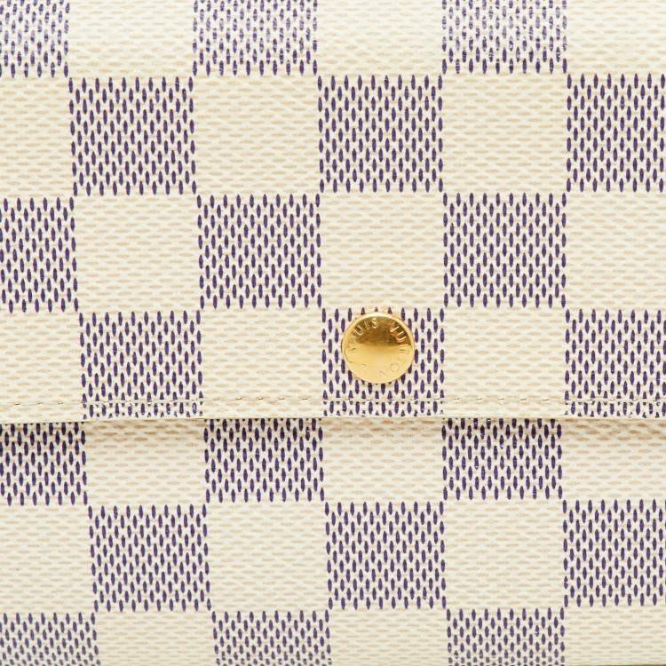 Pre Owned Louis Vuitton Damier Azur Canvas Sarah Long Wallet
