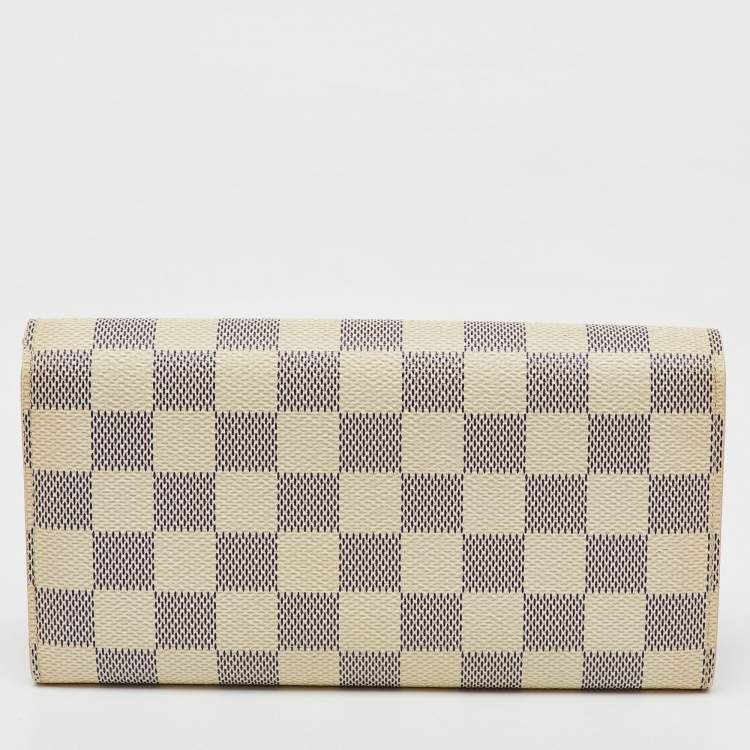Pre Owned Louis Vuitton Damier Azur Canvas Sarah Long Wallet