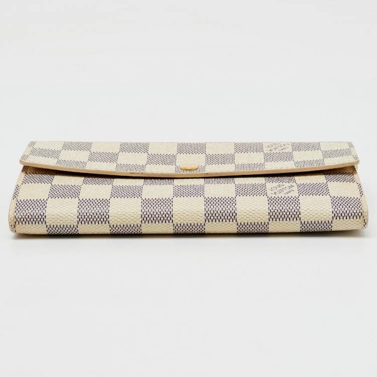 Pre Owned Louis Vuitton Damier Azur Canvas Sarah Long Wallet