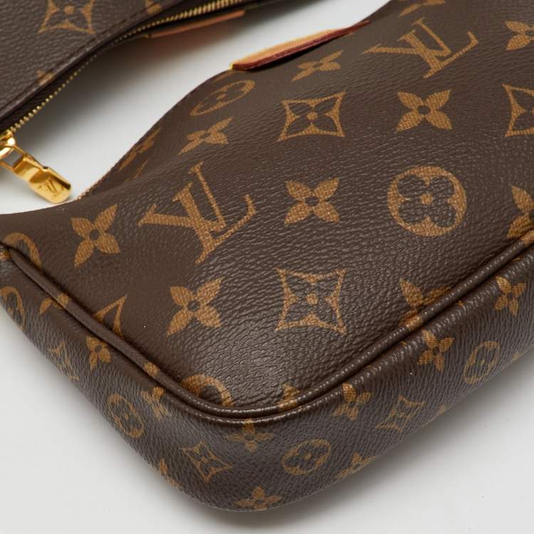 Pre Owned Louis Vuitton Khaki Green Monogram Canvas Multi Pochette Accessoires Bag