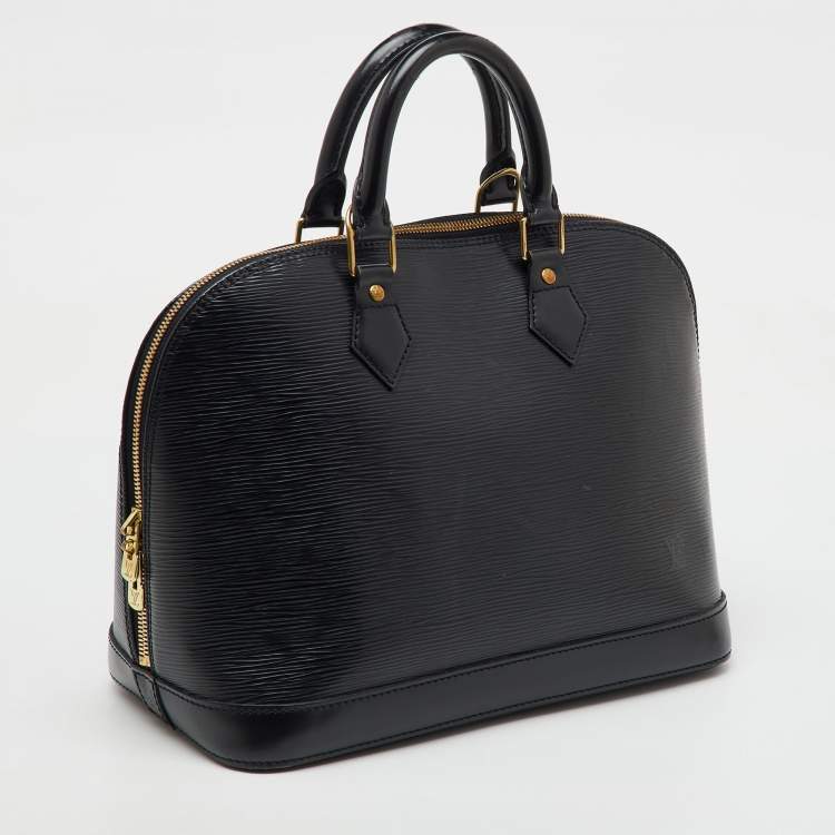 Pre Owned Louis Vuitton Black Epi Leather Alma PM Bag