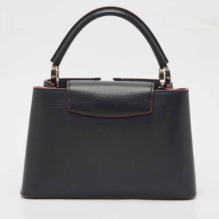 Pre Owned Louis Vuitton Marine Blue Taurillon Leather Capucines MM Bag