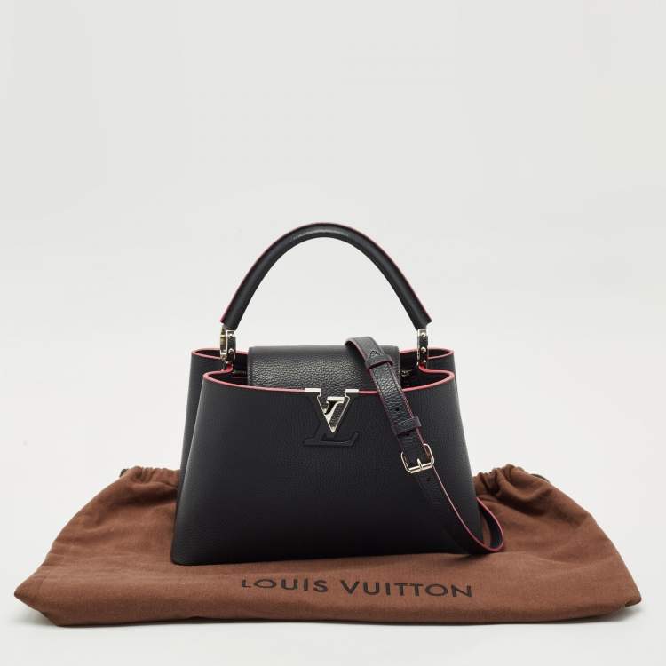Pre Owned Louis Vuitton Marine Blue Taurillon Leather Capucines MM Bag