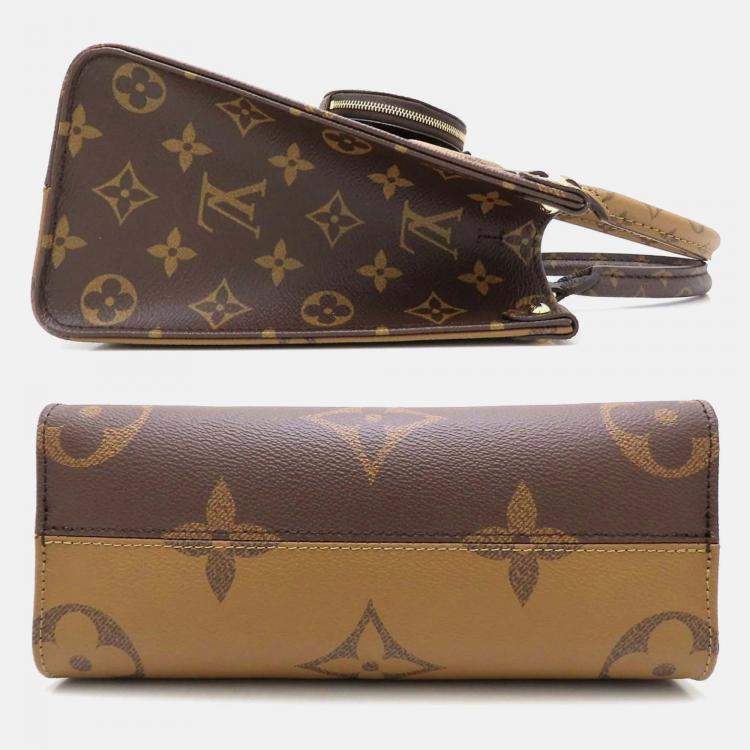Pre Owned Louis Vuitton Onthego PM Brown Monogram Giant Reverse Canvas Tote Bag
