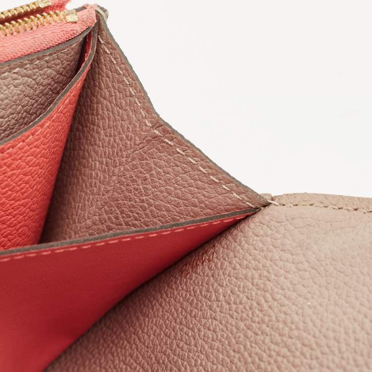 Pre Owned Louis Vuitton Pink Monogram Empreinte Leather Josephine Wallet