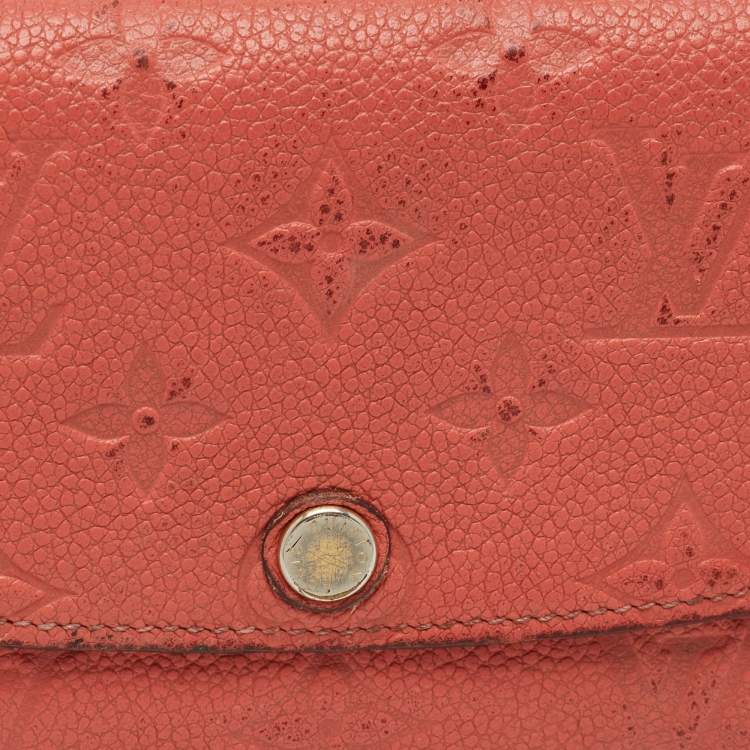 Pre Owned Louis Vuitton Pink Monogram Empreinte Leather Josephine Wallet