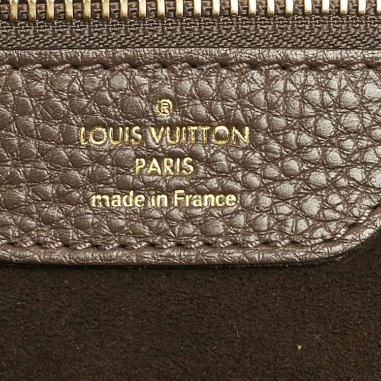 Pre Owned Louis Vuitton Gris Pearl Monogram Mahina Leather Surya XL Bag
