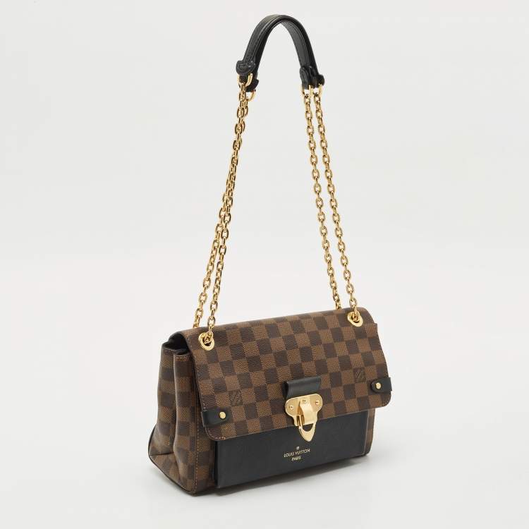 Pre Owned Louis Vuitton Black Damier Ebene Canvas Vavin PM Bag