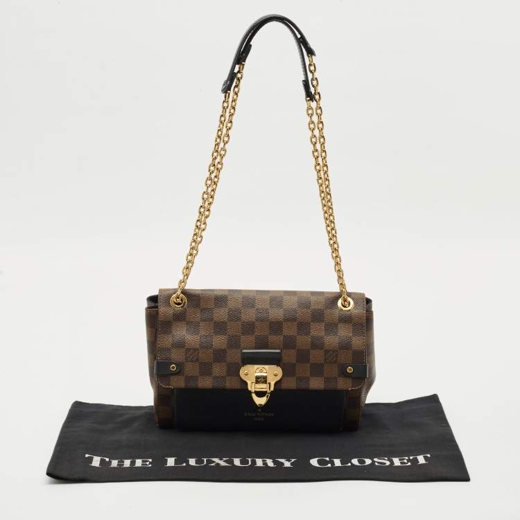 Pre Owned Louis Vuitton Black Damier Ebene Canvas Vavin PM Bag