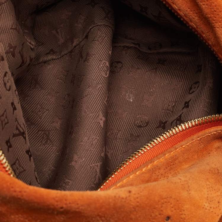 Pre Owned Louis Vuitton Orange Monogram Suede Onatah GM Bag