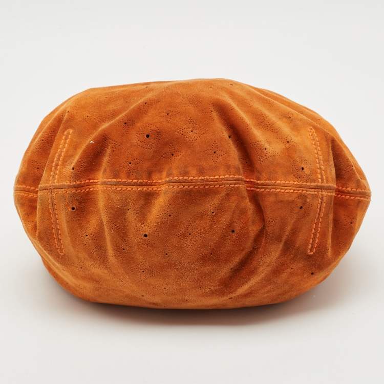 Pre Owned Louis Vuitton Orange Monogram Suede Onatah GM Bag