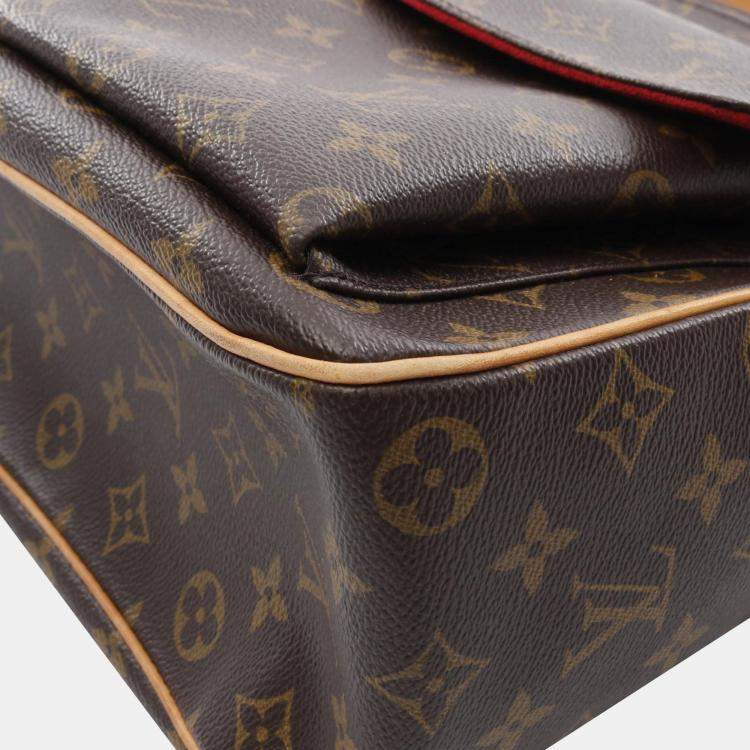 Pre Owned Louis Vuitton Multipli Cite Brown Monogram Canvas Tote Bag