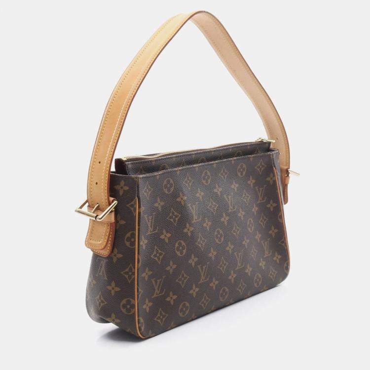 Pre Owned Louis Vuitton Vivacite GM Brown Monogram Canvas Shoulder Bag