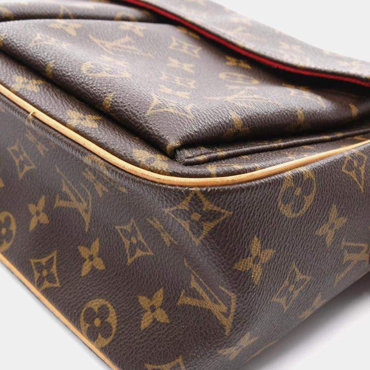 Pre Owned Louis Vuitton Vivacite GM Brown Monogram Canvas Shoulder Bag