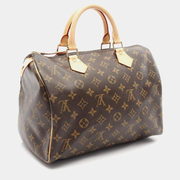 Pre Owned Louis Vuitton Speedy 30 Brown Monogram Canvas Top Handle Bag