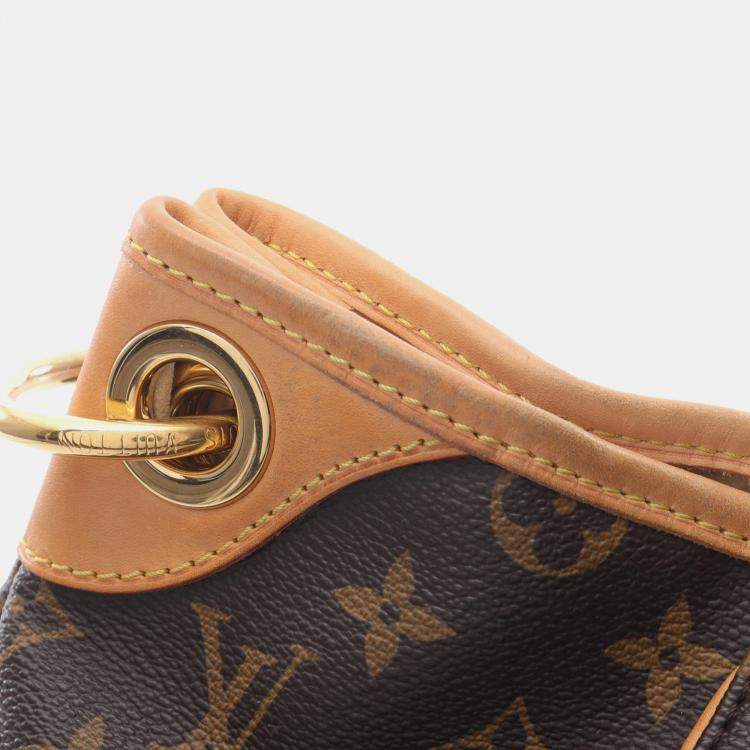 Pre Owned Louis Vuitton Galleria PM Brown Monogram Canvas Shoulder Bag